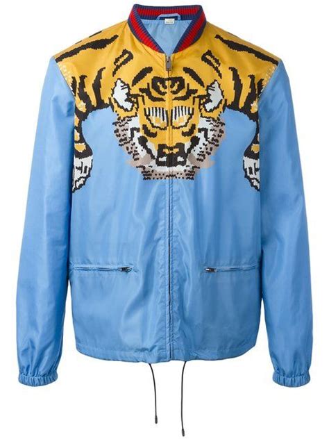 gucci striped twill bomber jacket|Gucci bomber jacket tiger.